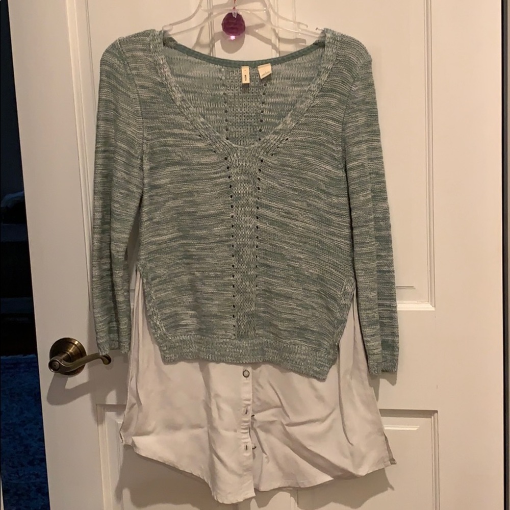 Faded Green Anthropologie Sweater
